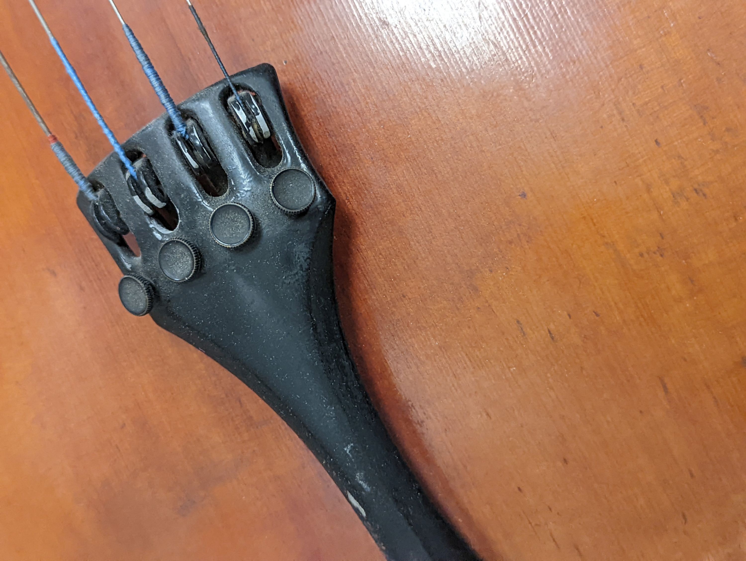 A Viola, assorted bows and a violin back